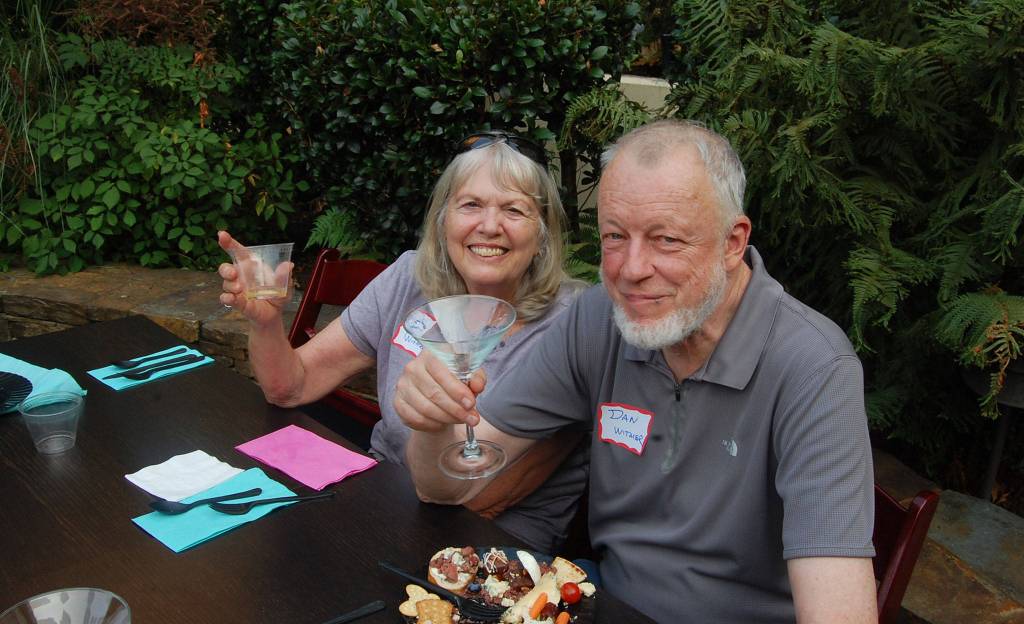 Judy and Dan Witmer raise a glass to the market&rsquo;s 10th anniversary. Katie Metzger/staff photo