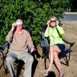Spectators watch the eclipse at Luther Burbank Park. Photo courtesy of Diane Mortenson/Mercer Island Parks and Recreation