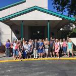 The eclipse coincided with a group science curriculum training for Mercer Island K-5 teachers at Island Park Elementary, who used the time to watch the eclipse along with new Superintendent Donna Colosky and Assistant Superintendent Fred Rundle. Photo courtesy of Craig Degginger/Mercer Island School District