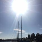 A glint of sun during the total solar eclipse illuminates the waterfront at Covenant Shores. Photo courtesy of Greg Asimakoupoulos
