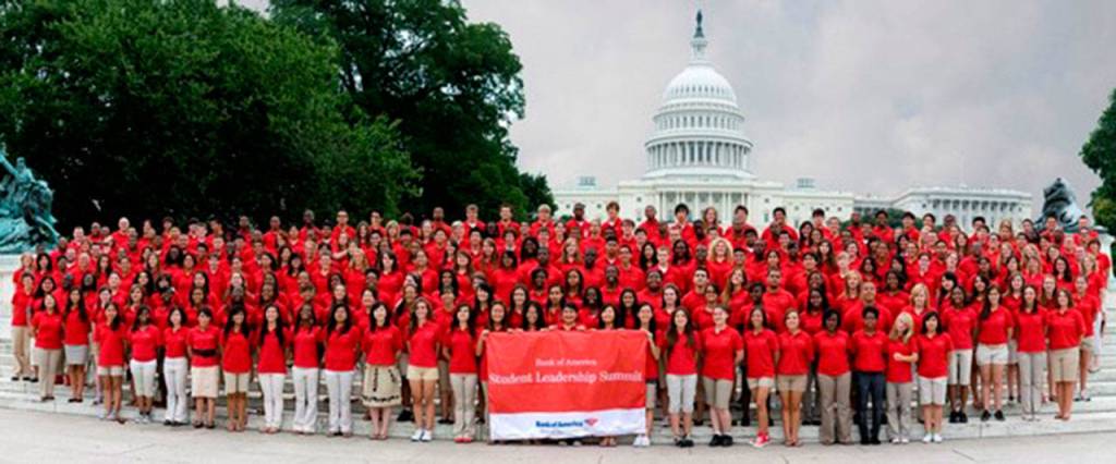 Approximately 220 students in the Bank of America program attended a leadership summit in Washington D.C. Courtesy photo