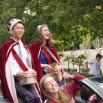 Homecoming King Kenneth Wang and Queen Chloe Michaels smile at the crowd during the parade. Katie Metzger/staff photo