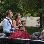 Homecoming Prince Lukas Varney and Princess Emma Poll, both sophomores, ride in the parade. Katie Metzger/staff photo
