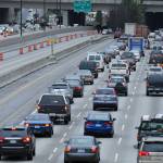 Traffic slows along westbound Interstate 90 across Mercer Island. File photo