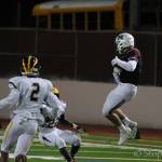 Photo courtesy of Don Borin/Stop Action Photography                                Mercer Island wide receiver Cole Miller hauls in a 73-yard reception from quarterback Nikhil Nayar in the second quarter of play. Bellevue defeated Mercer Island 40-7 on Oct. 13.