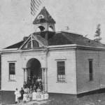 The first East Seattle School, called the &ldquo;little white schoolhouse,&rdquo; was built in 1890 on the site of what is now Secret Park. The building burned down in 1914. Photo courtesy of the Mercer Island Historical Society