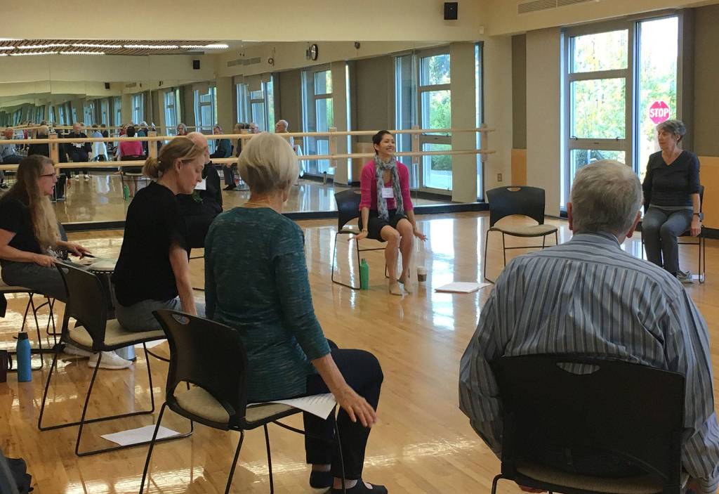 The Dance for PD class begins seated, and is designed for people of all abilities and mobilties. Katie Metzger/staff photo