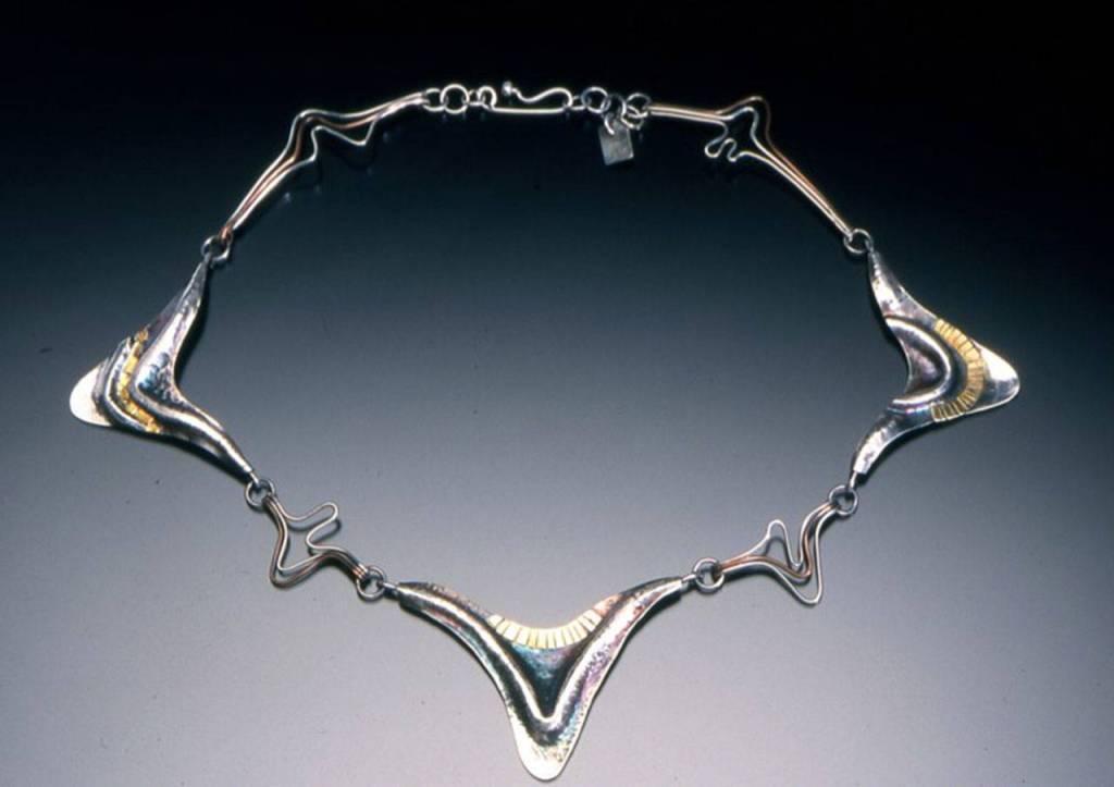 See wearable art by fabric artist Hollyce Phillips and jeweler Dixie Stanton at Clarke and Clarke on Friday. Photo courtesy of Ginny Clarke