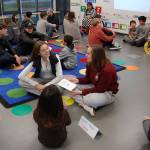 Students from MIHS and Northwood get to know each other in Ashley Josephs Spanish class. Katie Metzger/staff photo
