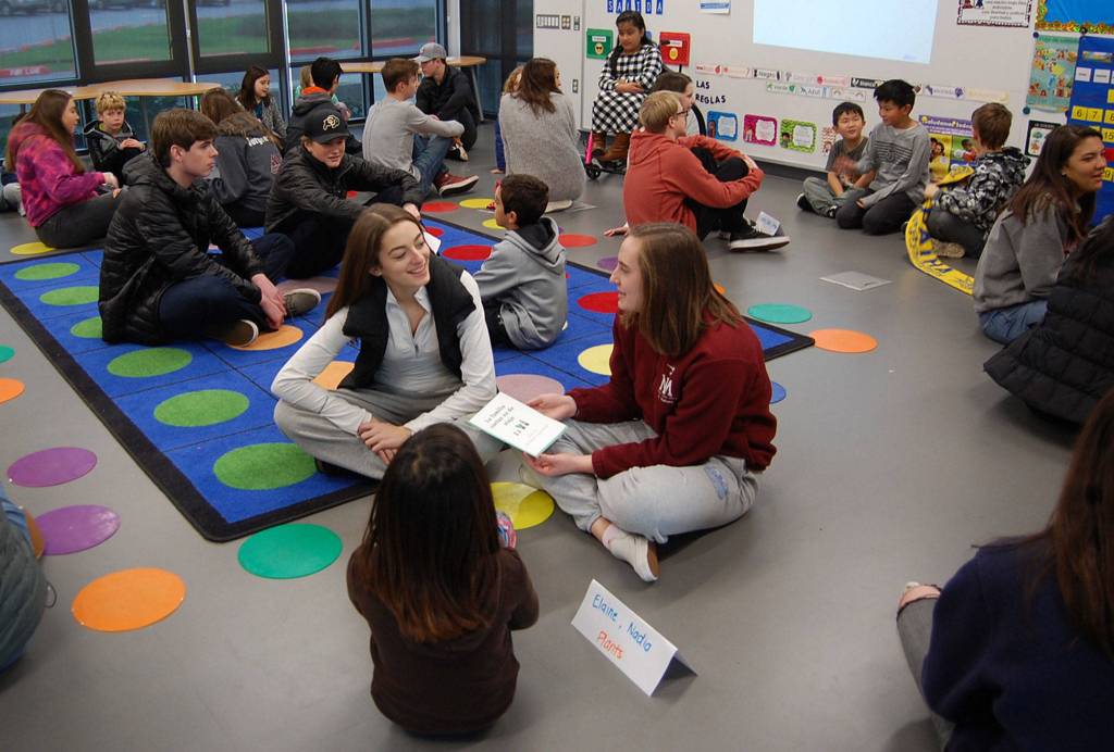 Students from MIHS and Northwood get to know each other in Ashley Josephs Spanish class. Katie Metzger/staff photo