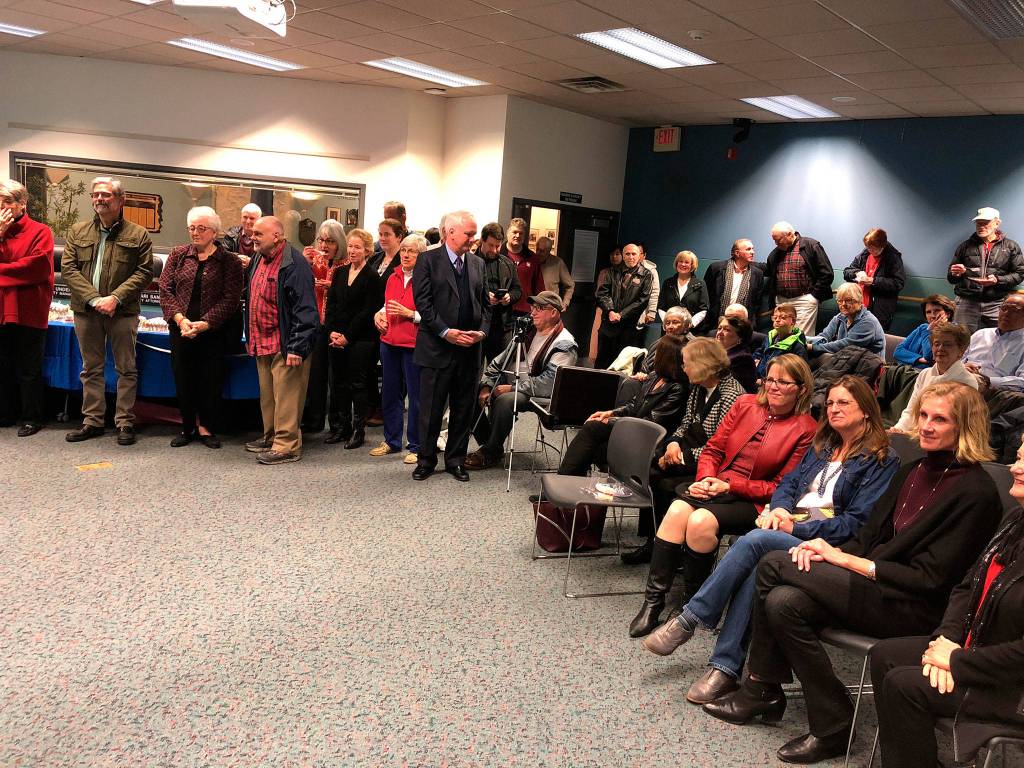 City Hall was packed to honor Grauszs 18 years of service to the community. Photo courtesy of David DSouza