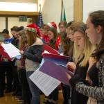 Students from Daniela Melgars drama class at Mercer Island High School perform holiday carols at the Chamber of Commerces December luncheon. Katie Metzger/staff photo