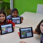 Mercer Island students show off their Minecraft-themed coding projects. Photo courtesy of the Mercer Island School District