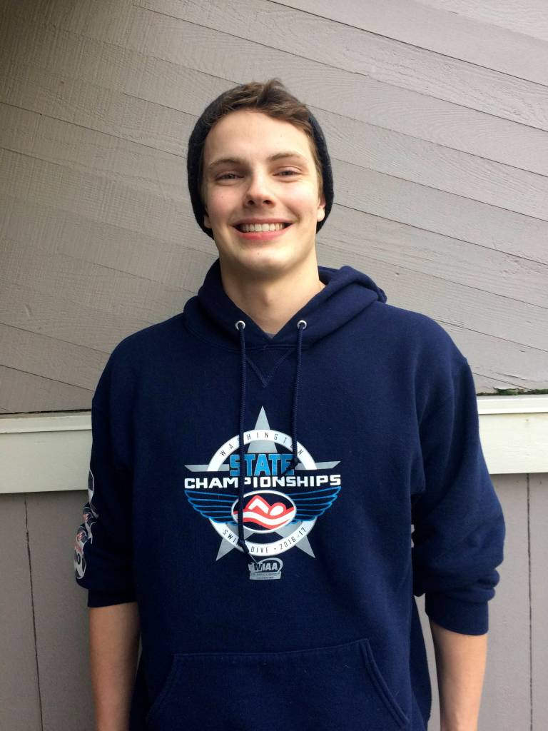Shaun Scott, staff photo                                Mercer Island Islanders senior swimmer Kyle Bailey competes in the 200 IM and 100 breast stroke.