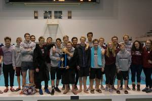 Photo courtesy of Danielle Whipple                                The Mercer Island Islanders boys swim team earned first place at the 27th annual Kentridge Invitational meet on Jan. 6 at the King County Aquatic Center in Federal Way. There were 43 high schools who competed at the meet. Mercer Island compiled 698 team points. Mercer Island swimmer James Richardson nabbed first place in the 100 fly and second place in the 100 backstroke. Killian Riley registered a third place finish in the 200 free. Kyle Bailey finished in second place in the 200 IM. The 200 medley relay team consisting of Alex Edwards, Carson Coe, Bailey and Richardson captured third place. The 200 free relay quartet of Oliver Hoff, Nate Robinson, Coe and Riley tallied a third place finish. The 400 free relay team of Riley, Richardson, Robinson and Hoff registered a second place finish.