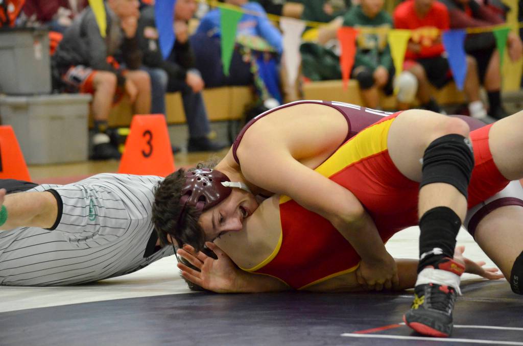 Photo courtesy of Billy Pruchno                                The Mercer Island wrestling team saw seven of its grapplers compete at the Highline Invitational wrestling tournament at Mount Rainier High School on Jan. 6. Islanders 195-pound wrestler Donnie Howard captured first place at the tournament, registering a 3-0 record. Mercer Island 138-pounder Eli Pruchno (pictured) registered a second place finish, compiling an overall record of 2-1. Islanders 160-pounder Jonah Andrews captured second place with a record of 2-1.