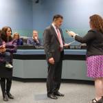 Deputy Mayor Salim Nice takes his councilmember oath of office on Jan. 9, with his family by his side. Katie Metzger/staff photo