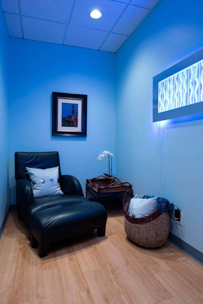 The spa also features cool down rooms for recovering and reflecting after sessions in the Blu Room. Photo courtesy of Susan Janus