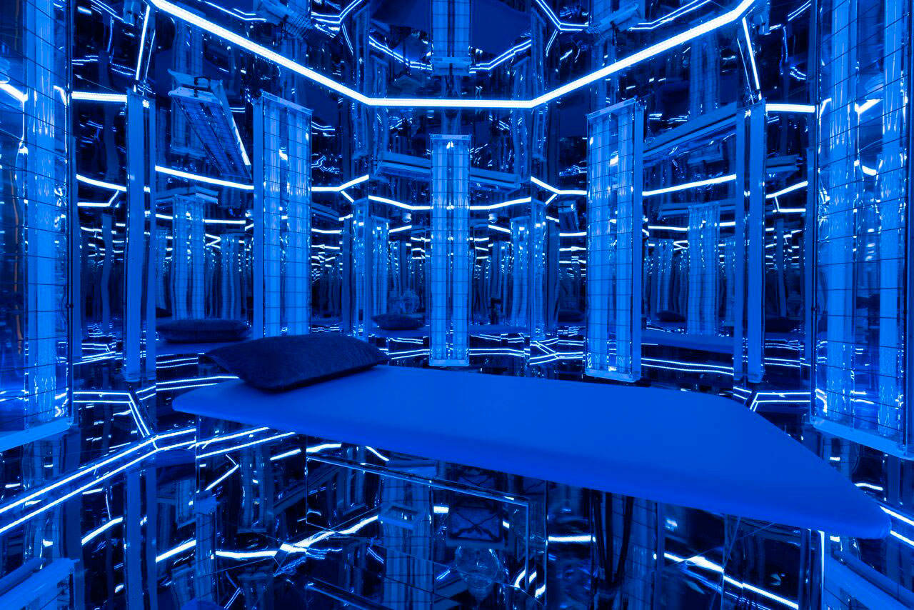 The Blu Room at Spa Celeste looks like a room in a space ship, said owner Susan Janus, but she and other users say that 20-minute sessions in the room are deeply relaxing. Photo courtesy of Susan Janus