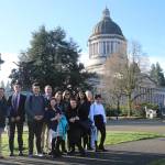 High school students from Issaquahs Youth Opposed to Drug Abuse and Mercer Islands Healthy Youth Initiative gave up their holiday on Monday to get up at 5 a.m. and travel to the state capital in Olympia to advocate for substance abuse prevention at the annual Prevention Policy Day Rally. Nicole Jennings/staff photo