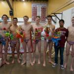 Photo courtesy of Danielle Whipple                                The Mercer Island Islanders boys swim team improved its overall record to 6-0 courtesy of a convincing 139-44 victory against the Sammamish Totems on Jan. 18 in Bellevue. Mercer Island seniors Kyle Bailey, Carson Coe, Oliver Hoff, Austin Shobe, Gabe Muzio, Param Mehta and Alex Mueller are pictured in the above photo.                                The Islanders 200 yard medley relay team of Nate Robinson, Killian Riley, James Richardson and Jake Headrick finished in first place. The 200 yard freestyle relay quartert of Hoff, Robinson, Riley and Richardson earned first place. The 400 freestyle relay team of Coe, Bailey, Shobe and Hoff registered a first place finish. Islanders swimmers registering first place finishes in individual events were Headrick (200 free), Caleb Apodaca (200 IM), Robinson (50 free), Bailey (100 backstroke, 100 fly), Richardson (100 free), Ralston (500 free) and Riley (100 breast stroke).