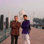 Brett Bottomley and Stuart Toda (MIHS 15) pose outside the Taj Mahal in Agra, India. Last fall, they spent a month apiece in Russia, China and India while enrolled in a unique study abroad course. Photo courtesy of Brett Bottomley