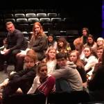 King County Sexual Assault Resource Centers Rachel Taylor and LifeWires Ward Urion lead a talk back session after Mercer Island High School dramas production of Good Kids on Jan. 26. Katie Metzger/staff photo