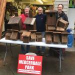Members of Concerned Citizens for Mercer Island Parks with 21 birdhouses built out of recycled cedar, which will be mounted in the newly refurbished Native Garden in Mercerdale Park. Photo courtesy of Linda Anchondo