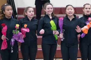 Photo courtesy of Martha Phelps                                The Mercer Island Islanders gymnastics team captured a third place finish at the KingCo tournament on Feb. 3. Freshman Ava Motroni earned eighth place in floor, 10th place in beam and 10th place in all-around. Freshman Susie Lepow nabbed sixth place on bars. Eight Mercer Island athletes, who are pictured in the above photo, will compete at the district meet including Lepow, Motroni, Ally Lavin, Carly Lightfoot, Mya Levin, Vivian Jacobs, Emery Sampson and Kaela Fukano.