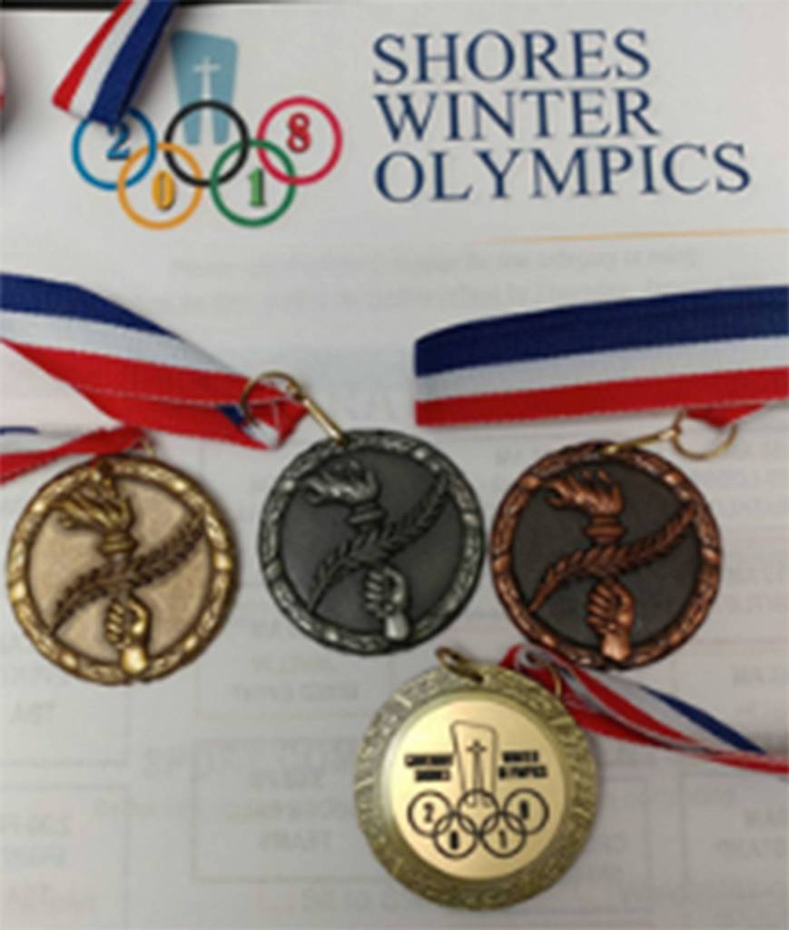 The medals awarded at the 2018 Shores Olympics. Photo courtesy of Greg Asimakoupoulos