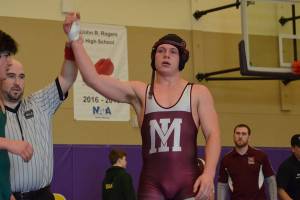 Photo courtesy of Billy Pruchno                                Mercer Island 195-pound grappler Donnie Howard (pictured) captured fourth place at the Class 3A Region IV tournament in Spokane on Feb. 10.