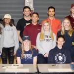 Photo courtesy of Craig Degginger                                A contingent of 25 Mercer Island seniors will continue their athletic careers at the collegiate level. Mercer Island student athletes moving on to the next level included Ethan Eason (California Institute of Technology-basketball), Nikhil Nayar (University of Idaho-football), Aksel Turk (Chadron State College-football), Spencer Luce (Azusa Pacific University-football), Ella Warburg (Wellesley College-golf), Robert Stoney (Whittier College-lacrosse), Tessa Guerra (Claremont McKenna College-lacrosse), Katie Brodsky (Arizona State University-lacrosse), Reis Kissel (Vassar College-soccer), Kendall Riley (University of Nevada Reno-soccer), Paige Robertson (Macalester College-soccer), Anna Moscovici (George Washington University-squash), Christian Anderson (Occidental College-tennis), Grace Bethards (Whitworth University-tennis), Kendra Watson (University of Rochester-track), Kayle Lee (University of Pennsylvania-track), Chloe Michaels (Whitman College-Cross Country), Adara Hamilton (Wheaton College-volleyball), Kelly Behrbaum (Cornell University-volleyball), Daniel Kavesh (Chapman University-water polo), Isabelle Knowles (University of Washington-rowing), Matt Boissoneault (Seattle University-baseball), Greg Fuchs (Oregon State University-baseball), Alex Shanks (Gonzaga University-baseball) and Jaeden Pritchard (Chadron State College-football).