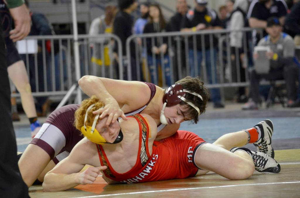 Photo courtesy of Billy Pruchno                                Mercer Island Islanders senior 152-pound wrestler Jonah Andrews captured eighth place in his weight class at the Mat Classic Class 3A state tournament on Feb. 17 at the Tacoma Dome.