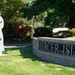 The stainless-steel people, part of the Mercer Islands Gateway project, welcome residents and visitors to the city. Photo courtesy of the city of Mercer Island