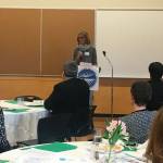 Mayor Debbie Bertlin speaks to the Mercer Island Chamber of Commerce about the City Councils goals and work plan on March 1. Katie Metzger/staff photo