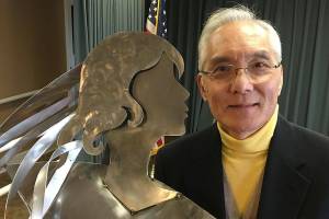 Covenant Shores unveils metallic mermaid sculpture