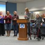 Women leaders in Mercer Island celebrate after proclaiming March 2018 as Womens History Month. Katie Metzger/staff photo