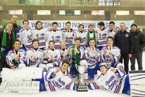 Photo courtesy of Lam Nguyen                                The Seattle Junior Hockey Associations 14U A1 Junior Admirals squad defeated the Wenatchee Wolverines to clinch the Washington State Tier I championship on March 3. Mason Bull, who is a resident of Mercer Island, is a member of the Admirals team. The 14U A1 Junior Admirals competed in the USA Hockey Pacific District Tier I tournament from March 8-11 in San Jose, California. This is an incredible accomplishment for our team. Weve been working towards this goal all season and are thrilled to represent Washington at districts, Head coach Regan Mueller said in a press release.
