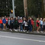 More than 200 student activists from Juanita High School marched in a 17-minute protest. Kailan Manandic/staff photo
