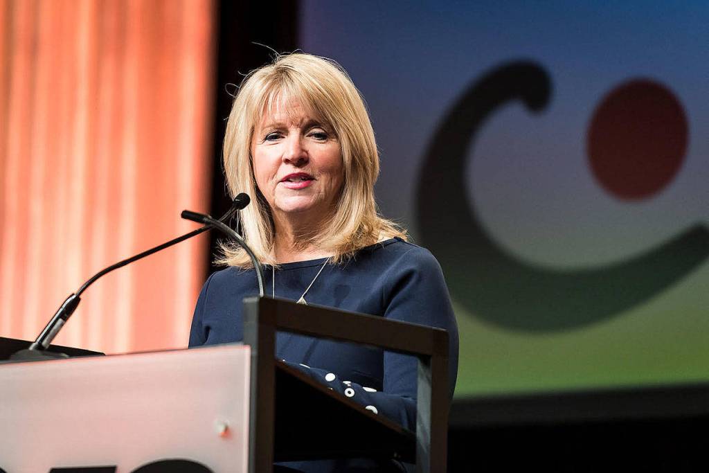 Youth Eastside Services Executive Director Patti Skelton-McGougan at the Invest in Youth breakfast. Photo courtesy of Phillip Johnson