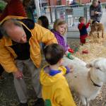 Local families enjoy the petting zoo at the Leap for Green Sustainability Fair on Mercer Island, which featured baby goats, bunnies, chickens and even a wallaby. Katie Metzger/staff photo