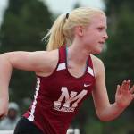 Photo courtesy of Jay Na                                The Mercer Island Islanders girls track team earned a 84-65 victory against the Liberty Patriots on April 5. The Islanders improved their overall record to 5-0 with the victory. Islanders athletes earning first place in their respective events consisted of Gretchen Blohm (200, 400 relay, 800 relay, 1600 relay), Margaret Baker (400, 800 relay, 1600 relay), Chloe Michaels (1600, 3200), Maya Virdell (300 hurdles, 400 relay, 800 relay, 1600 relay), Eliza Crenshaw (400 relay, 800 relay), Katie McCormick (400 relay, high jump), Ella Hensey (1600 relay, long jump), Faith Osei-Tutu (shot-put) and Aleksandra Kogalovski (pole vault). Crenshaw (pictured) competes in the 800-meter relay against Liberty.