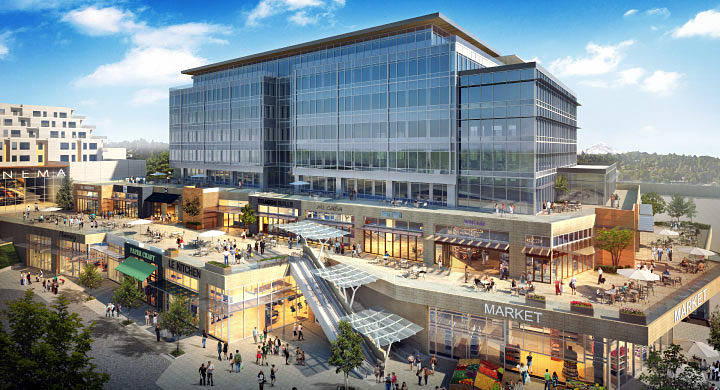 The Urban Central tower, part of the Kirkland Urban development in downtown Kirkland. It is one of only four major developments either under construction or in development on the Eastside according to the Broderick Group. Photo courtesy of Talon Capital.