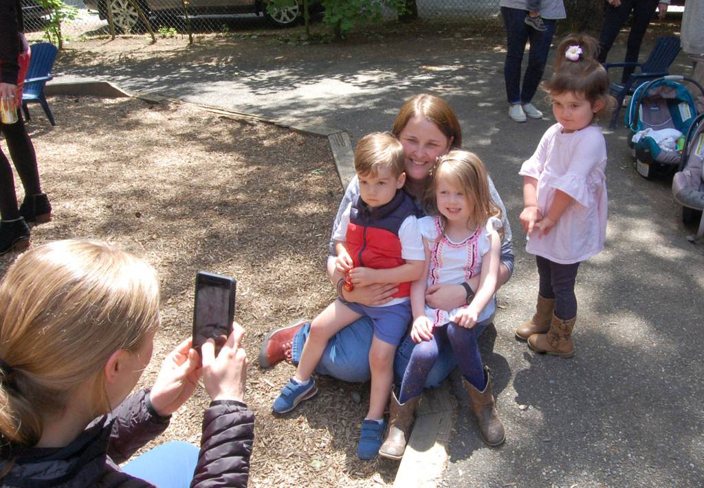 Exceptional Educator Michele Saunders poses for a photo with students at Sunnybeam School on May 30. Katie Metzger/staff photo