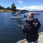 Mercer Island Marine Patrol 14 helped secured a crashed seaplane to a dock in Renton on June 10. Photo via Facebook