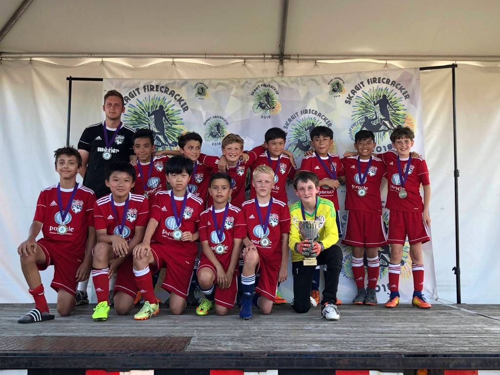 The NPSA Titans 06 boys soccer team, which is coached by Jack Sturgess, captured first place at the Skagit Firecracker tournament in their division on June 17 in Burlington.                                The Titans roster consisted of Aidan Rodey, Nick Chou, Kyler Anderson, Wyatt Acker, Lucas Shelton, Kai Kinoshita, Tanner Jones, Georgios Devekos, Atsufumi Nakanishi, Yusuf Ashmawi, Kousei Fujita, Colby Duenas and Ben Lamperti. Photo courtesy of Tom Acker