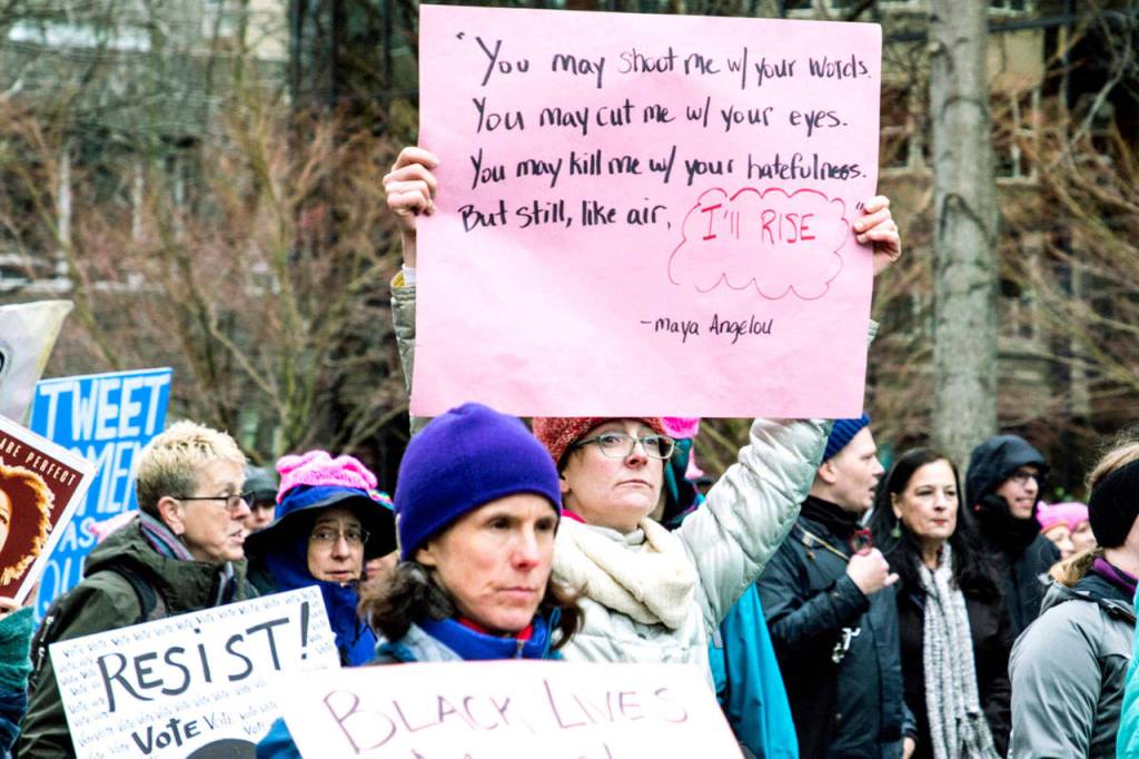 Only a handful of sexual harassment incidents are reported to the King County Human Resources Division every year, which County Council member Jeanne Kohl-Welles and others argue is due to underreporting. Photo from the 2018 Seattle Womens March by Cindy Shebley/Flickr