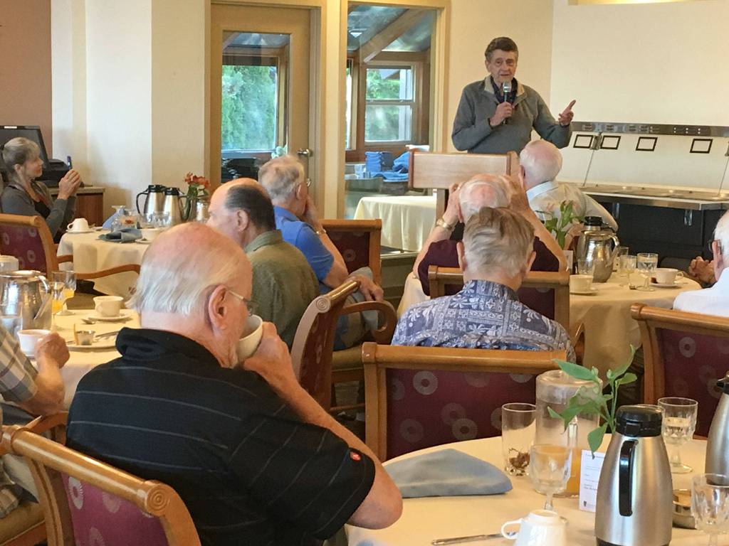 Michael Medveds presentation was part of a week long emphasis at Covenant Shores celebrating Mercer Island. Contributed photo