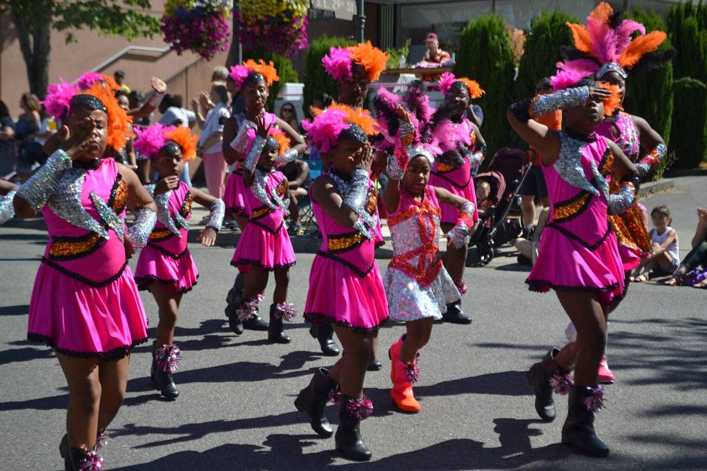 The Elegance Drill Team performs in the Mercer Island Summer Celebration parade. Katie Metzger/staff photo