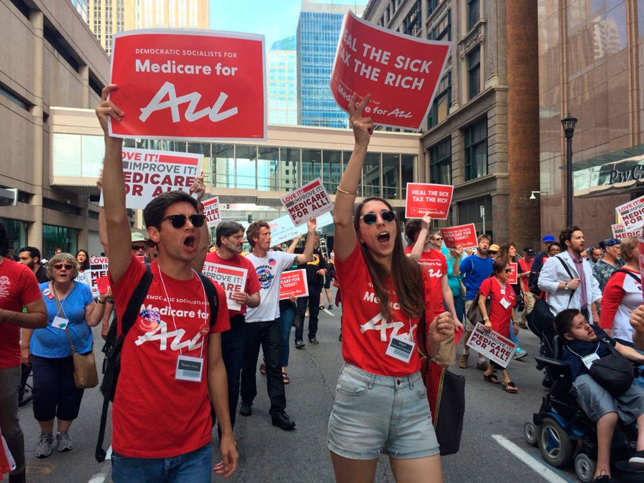 Members of the Democratic Socialists of America at a recent Single-Payer Strategy Conference in Minneapolis. Representatives from Seattle DSA attended the event. Courtesy photo